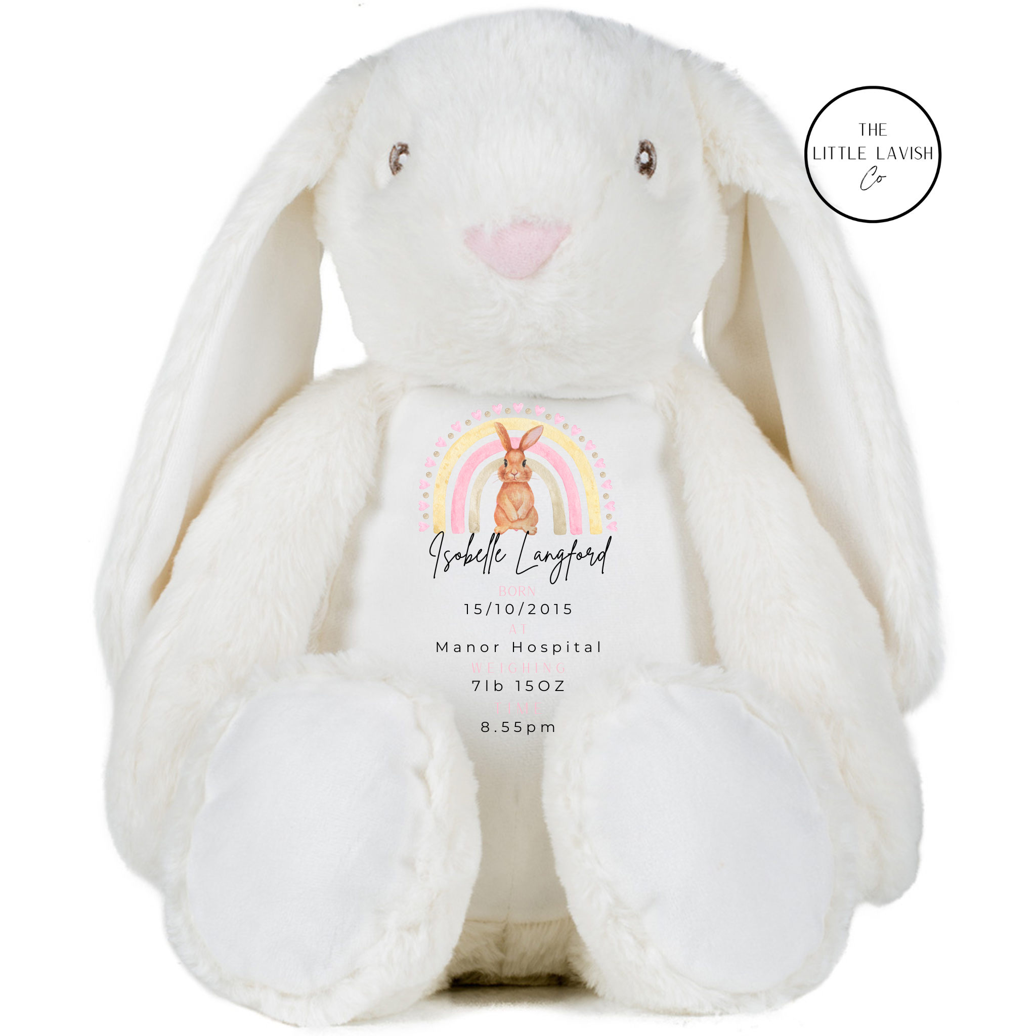 Personalised Soft Plush Bunny – 45cm Keepsake Baby Gift