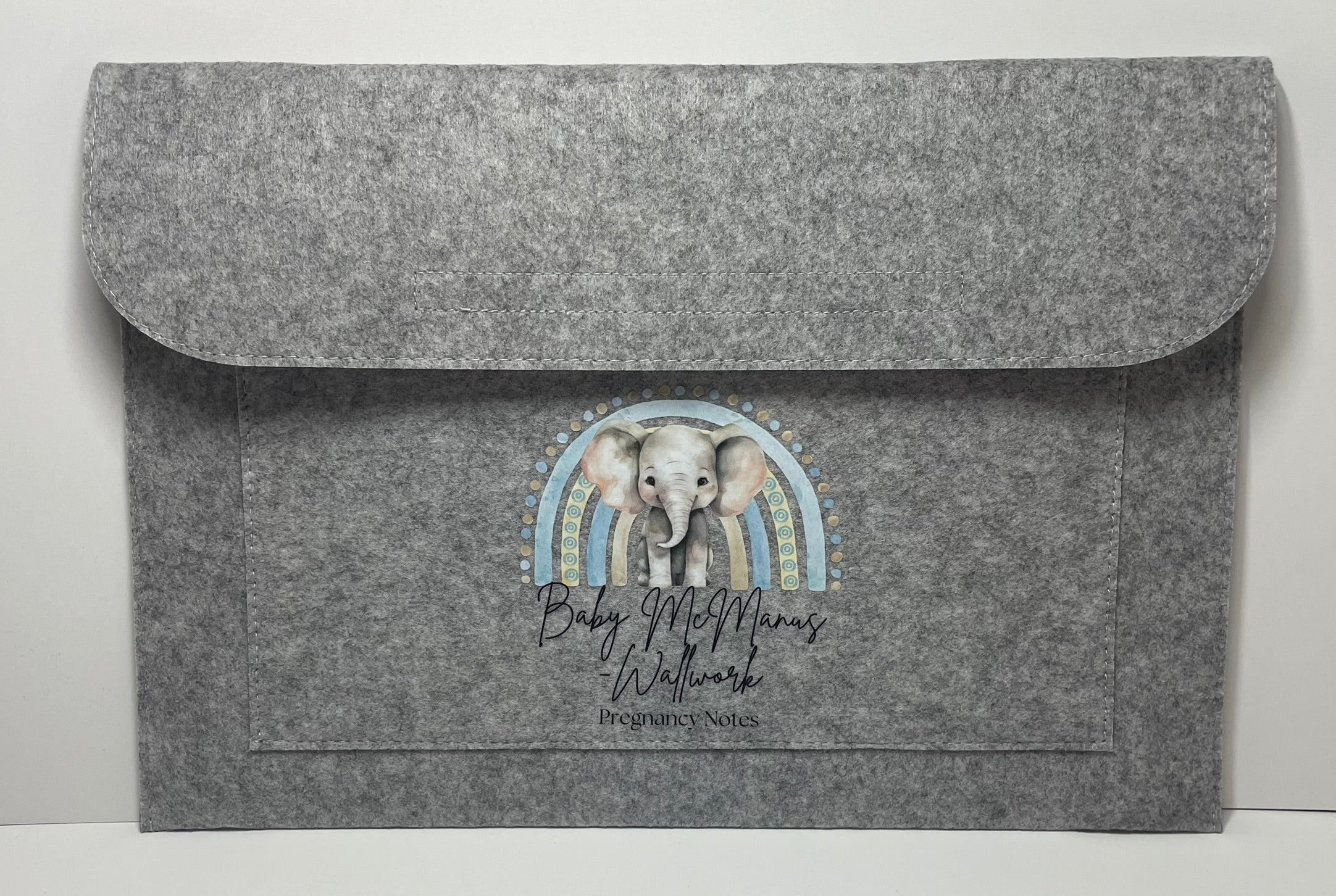 Personalized Elephant Themed Pregnancy Notes Folder / Maternity Baby Journey IVF image 1