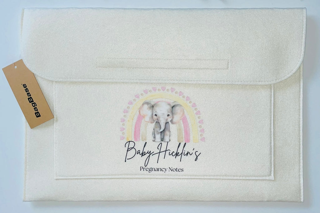 Personalized Elephant Themed Pregnancy Notes Folder / Maternity Baby Journey IVF image 4