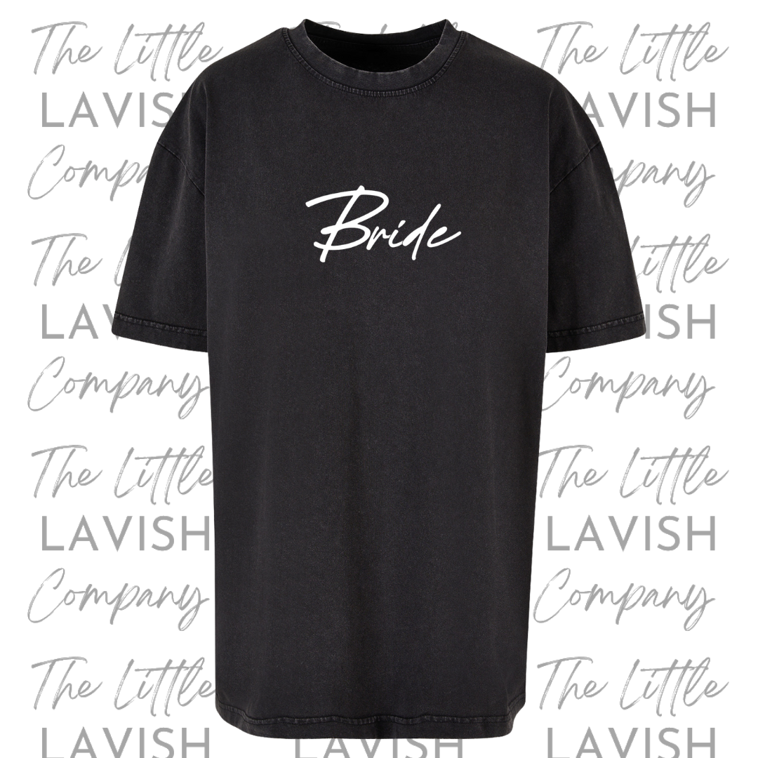 Bride's oversized acid wash tee image 1