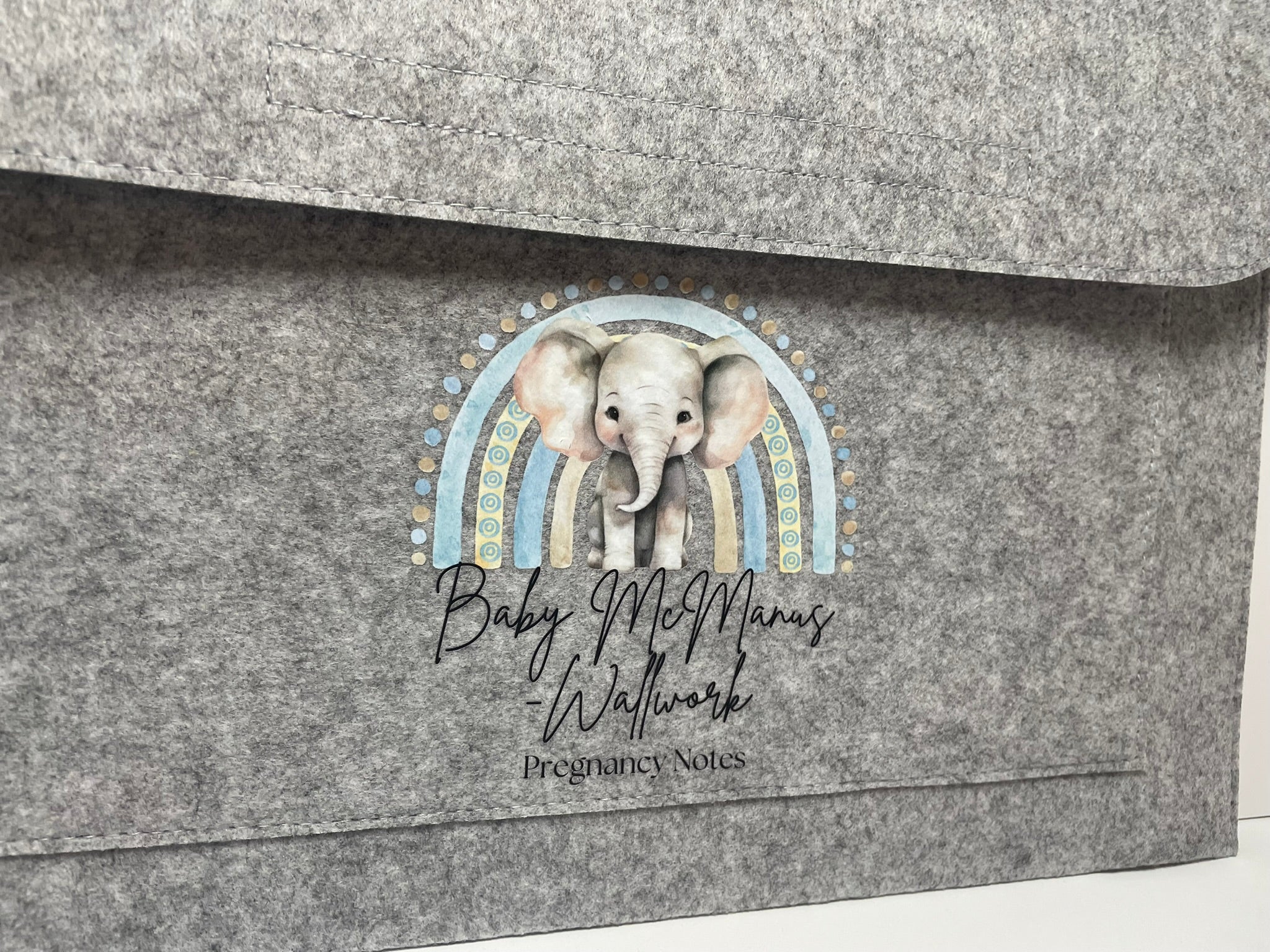 Personalized Elephant Themed Pregnancy Notes Folder / Maternity Baby Journey IVF image 2