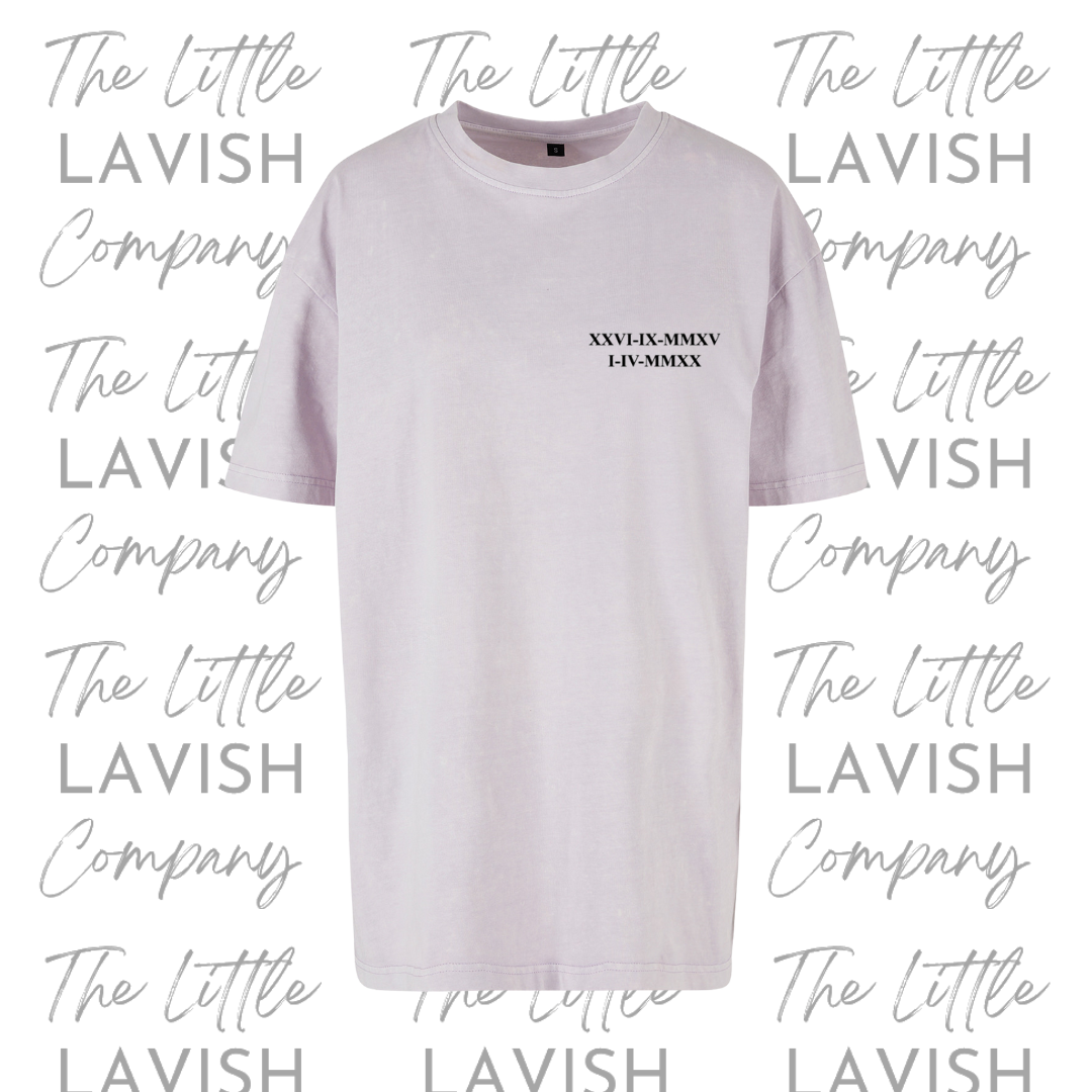 Personalised Roman Numerical Acid Washed Oversized Tee image 1