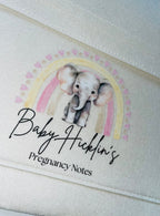 Personalized Elephant Themed Pregnancy Notes Folder / Maternity Baby Journey IVF image 3